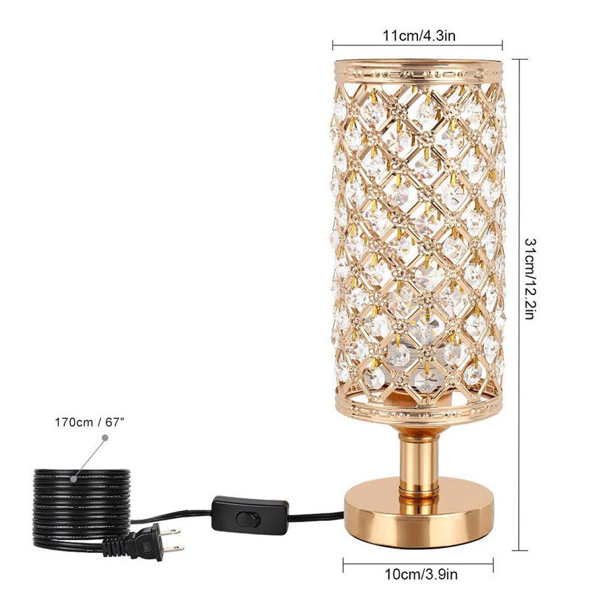 Crystal Table Lamp for Romantic Modern Bedroom Decor