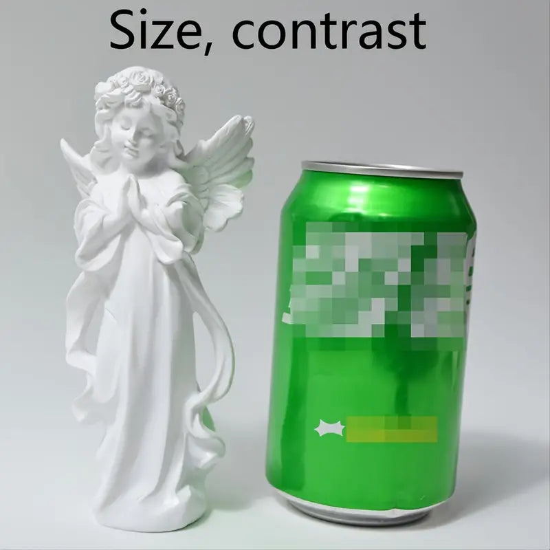 Praying Angel Girl Sculpture – Elegant Resin Home Decor