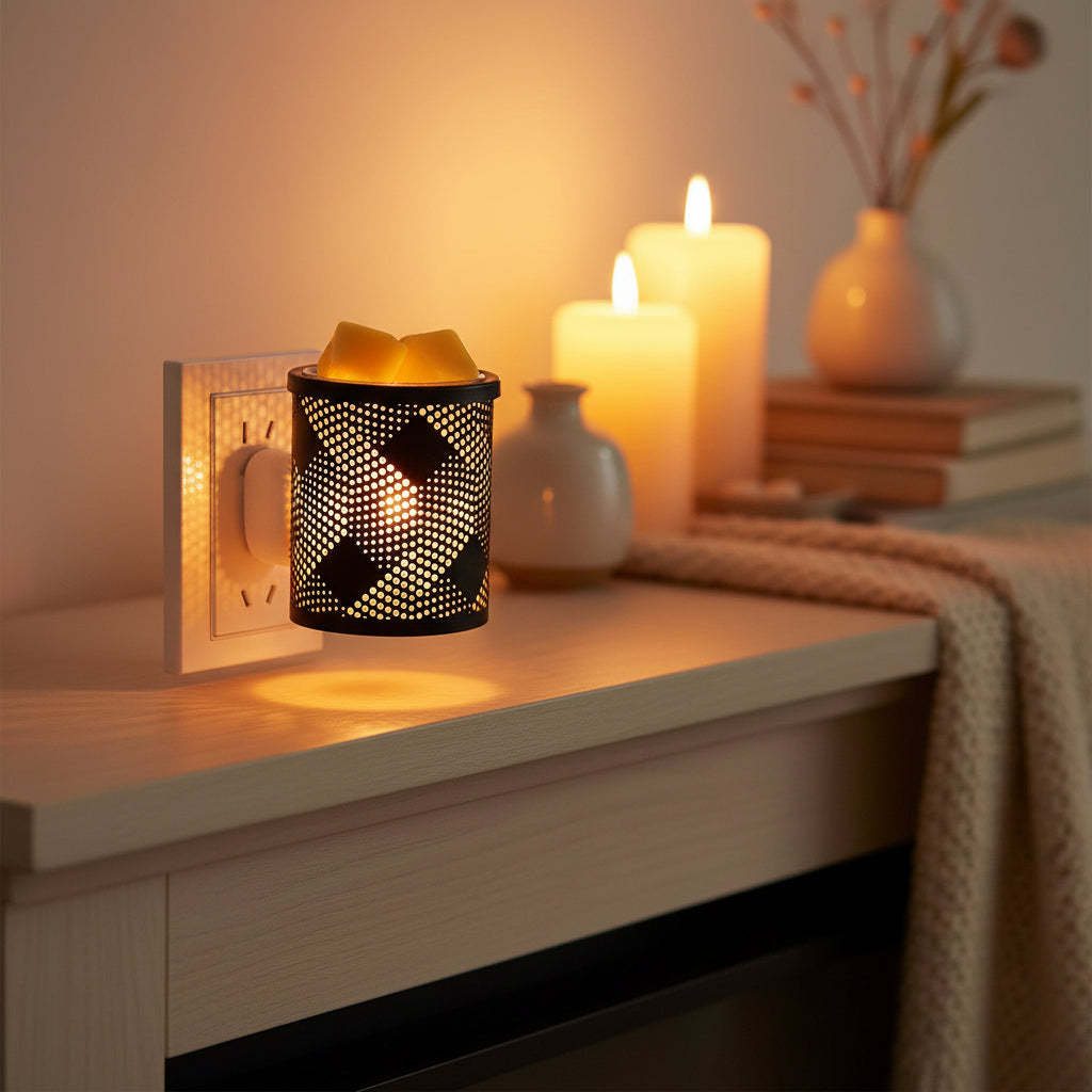 Mocosa Metal Plug-in Oil, Wax Warmer – Geometry Design & Night light