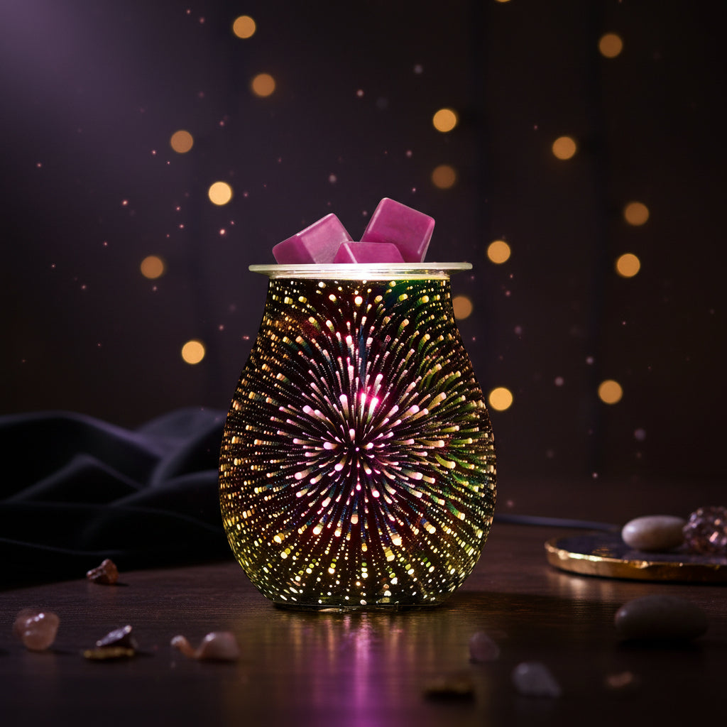 Fragrance Oil Warmer – Night Light Gold Punched Double Metal