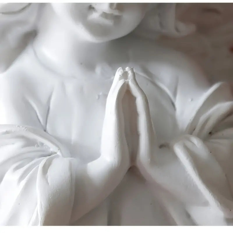 Praying Angel Girl Sculpture – Elegant Resin Home Decor