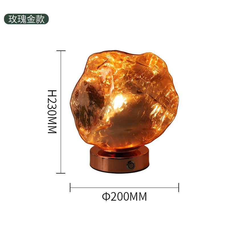 Creative Lava Stone Glass Table Lamp for Bedroom Decor