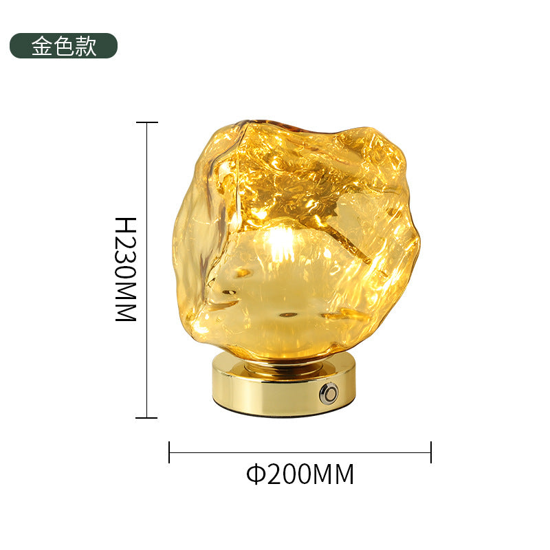 Creative Lava Stone Glass Table Lamp for Bedroom Decor
