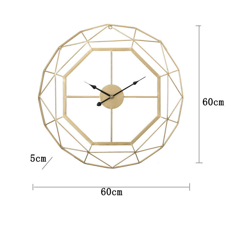 Iron Wall Clock - Silent Large Living Room Decor