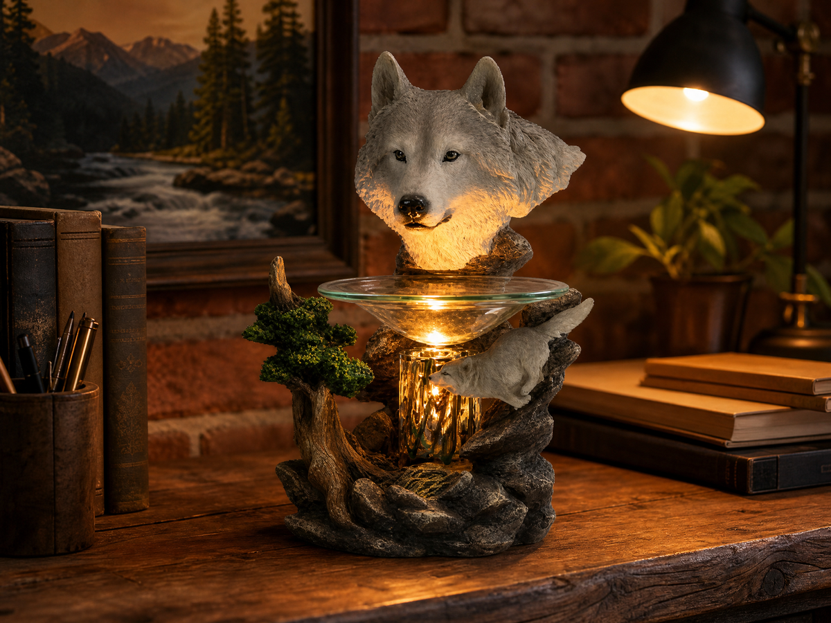 Wolves Poly-Resin Oil Warmer