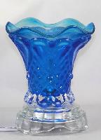 Sapphire Blue Fluted Crystal Glass Fragrance Oil Warmer