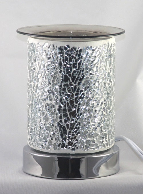 Crackle Glass Cylinder Oil & Wax Warmer