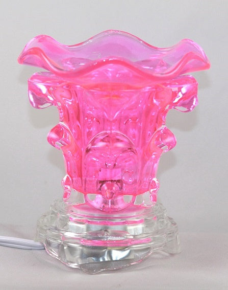 Pink Crystal Tulip Glass Fragrance Oil Warmer