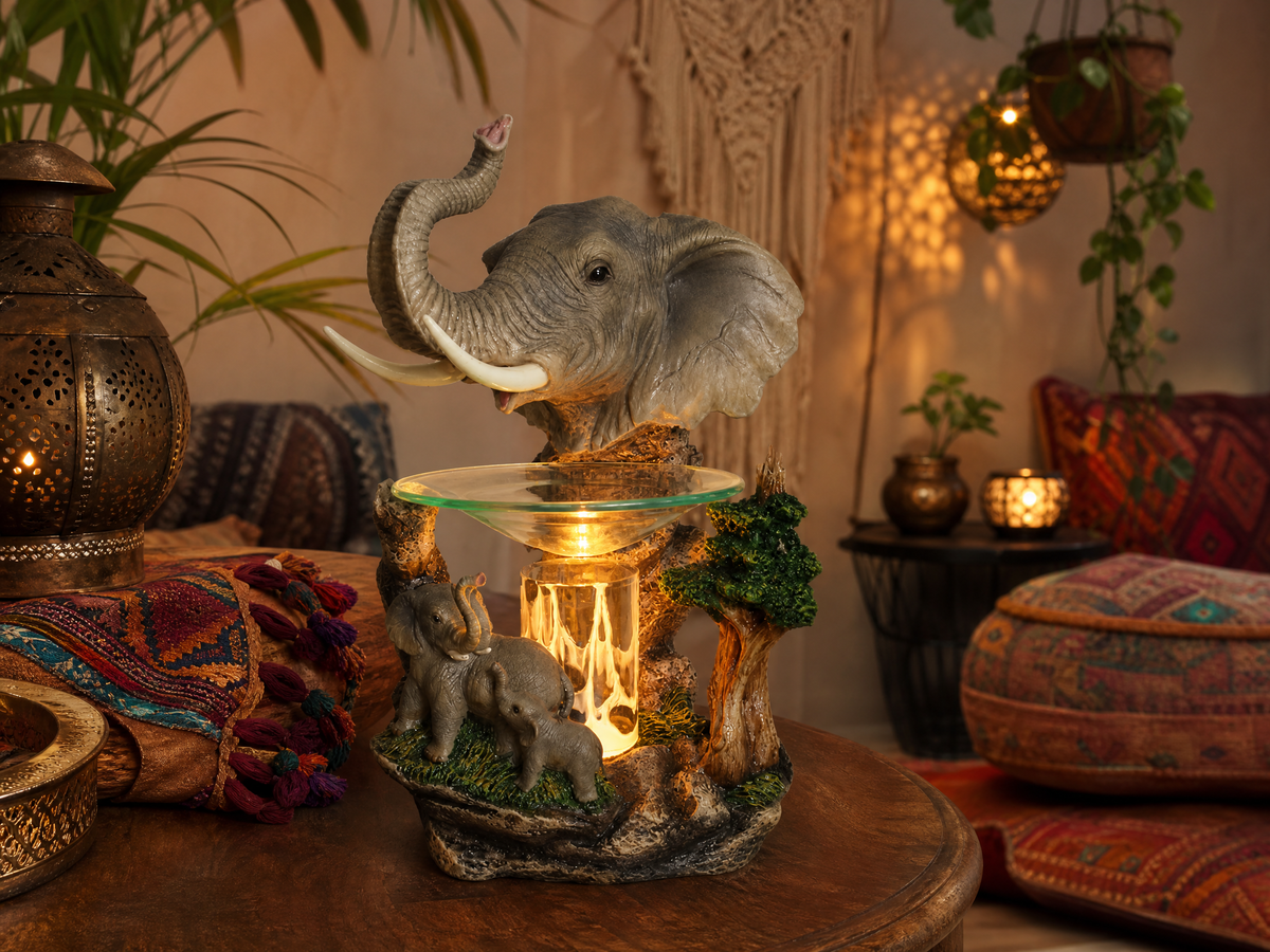 Elephants Poly-Resin Oil Warmer