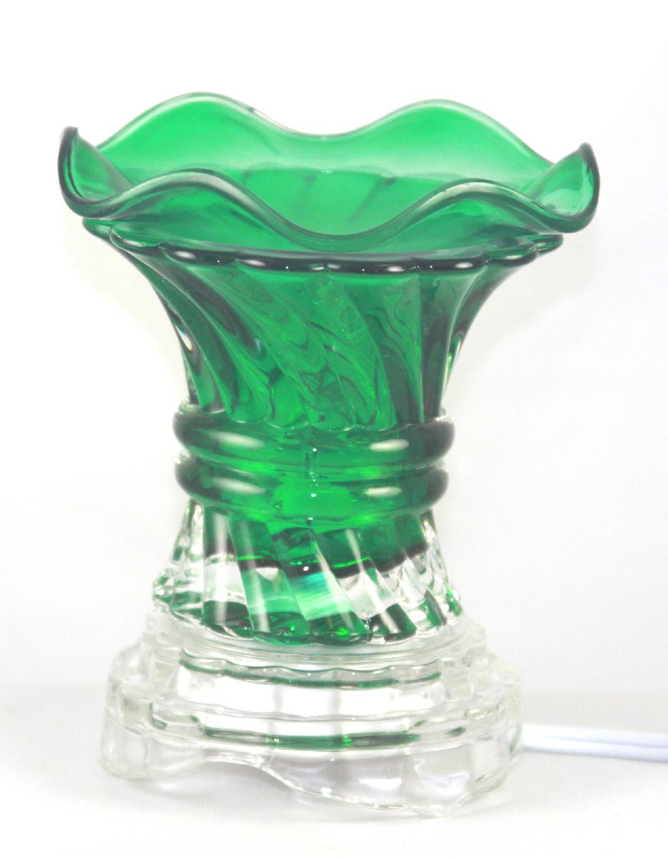 Crystal Glass Electric Fragrance Oil Warmer - Green
