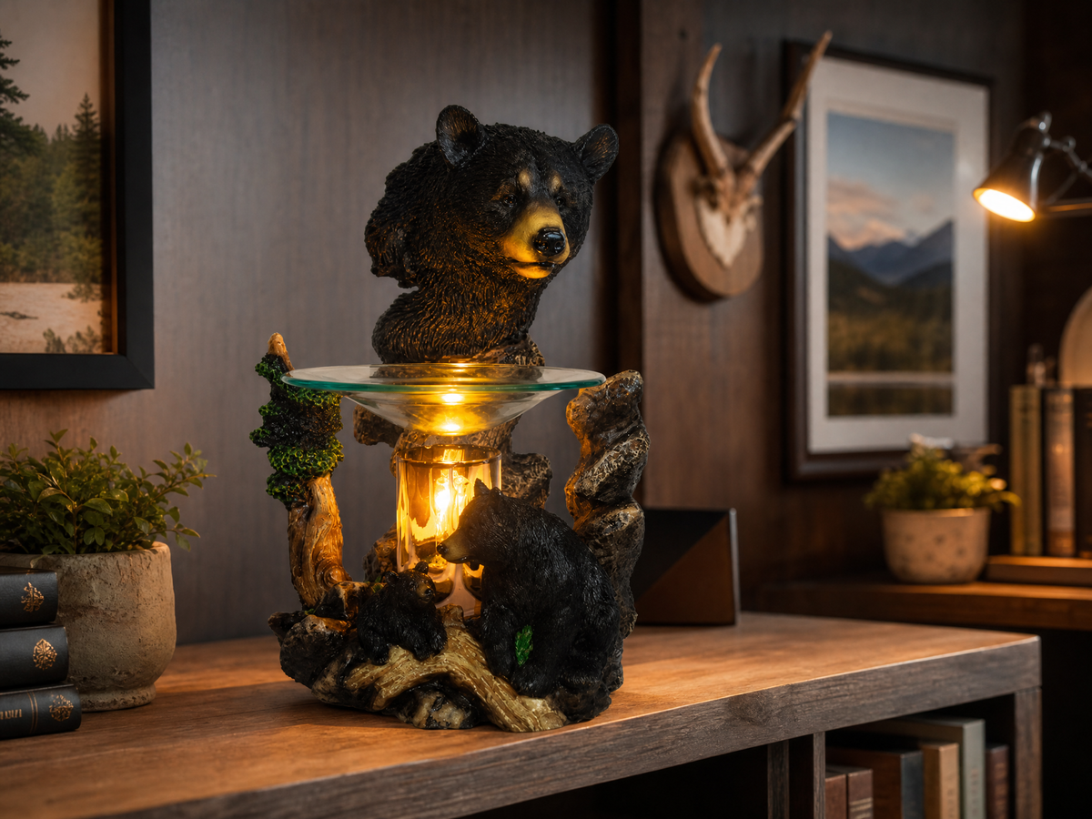 Black Bears Poly-Resin Oil Warmer