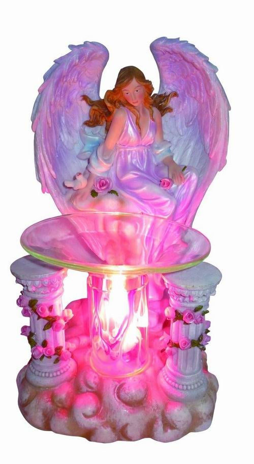 Pink Angel Poly Resin Electric Fragrance Oil Warmer with 3 Brightness Settings