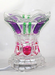 Frosted Ivory Pedestal Crystal Glass Fragrance Oil Warmer