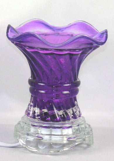 Crystal Glass Electric Fragrance Oil Warmer - Purple