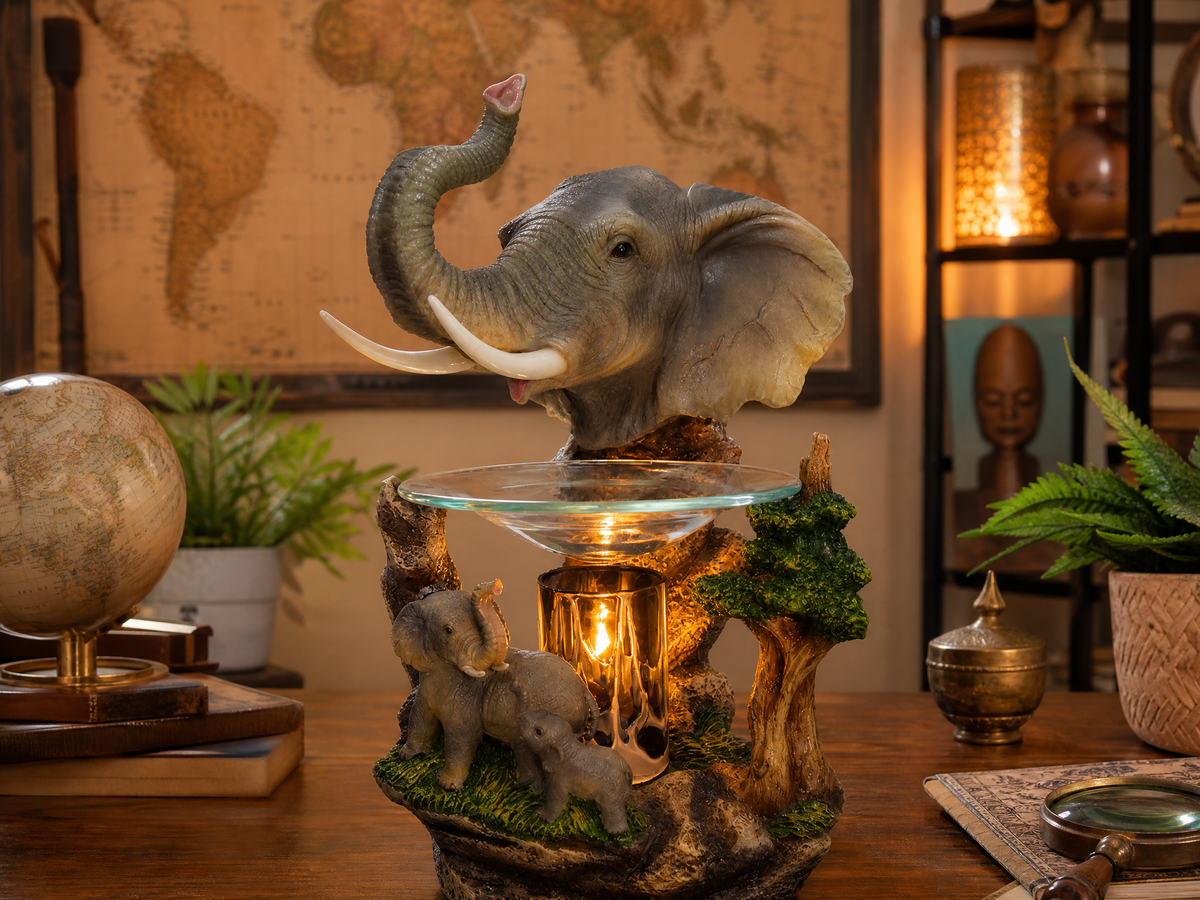 Elephants Poly-Resin Oil Warmer