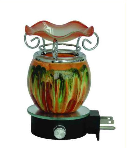 Orange Tie Dye Round Wall Plug-In Fragrance Oil Warmer & Night Light