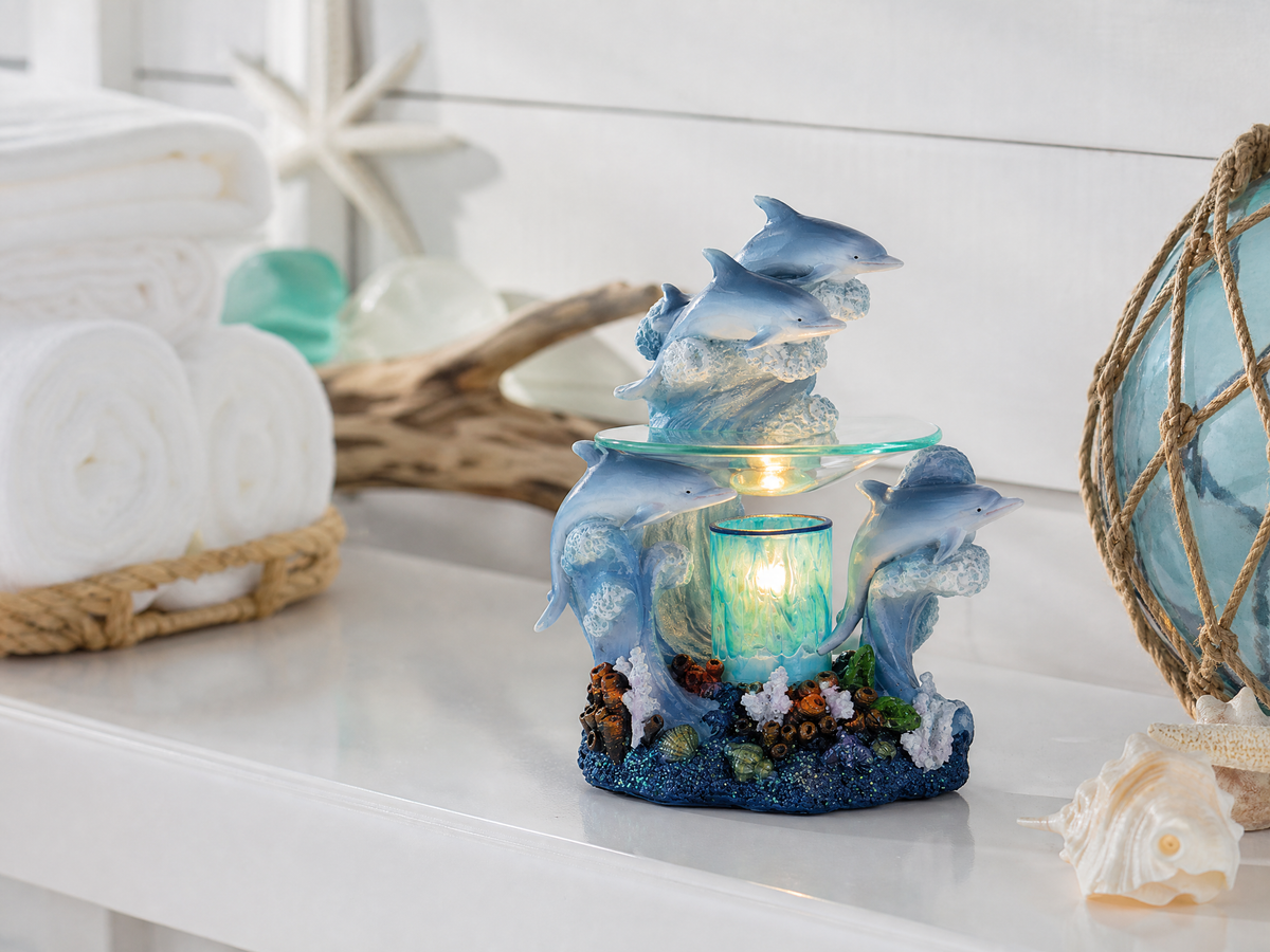 Dolphins Poly-Resin Oil Warmer