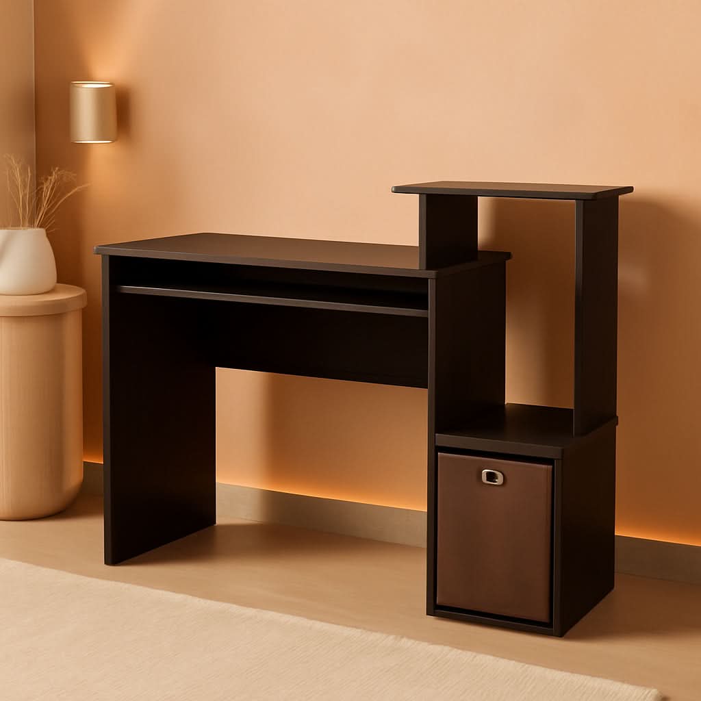 Multipurpose Home Office Writing Desk — Dark Walnut