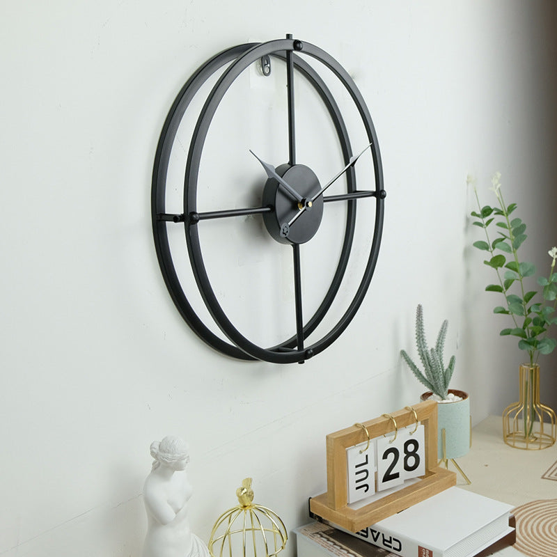 Nordic Style Iron Wall Clock for Living Room Decor