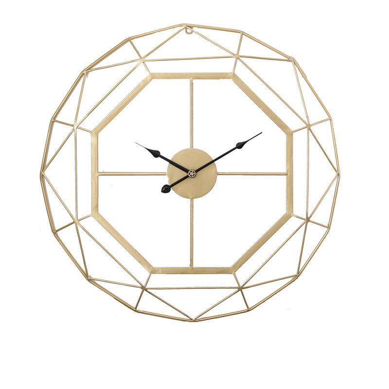 Iron Wall Clock - Silent Large Living Room Decor