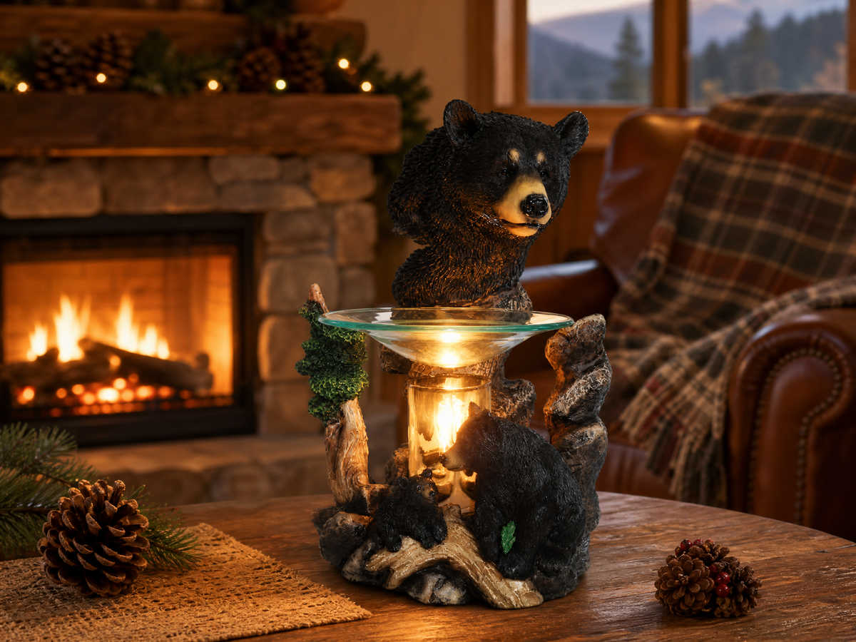 Black Bears Poly-Resin Oil Warmer