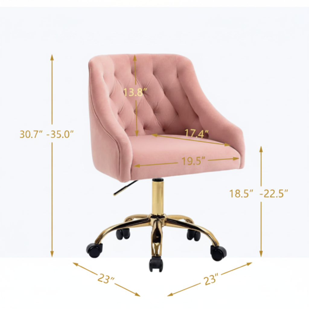 Dimensions Diagram – Pink Velvet Chair
