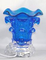 Blue Crystal Tulip Glass Fragrance Oil Warmer