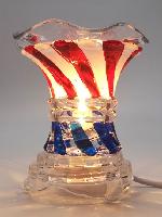 Patriot Red White & Blue Crystal Glass Fragrance Oil Warmer