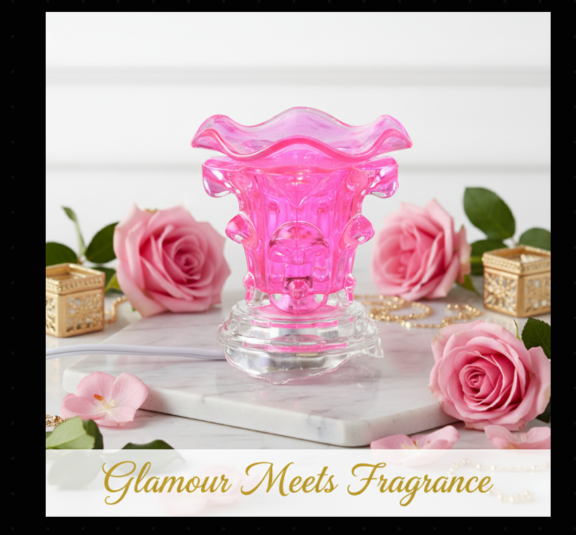 Crystal Glow Fragrance Oil Warmer & Night Light | 5 Colors to Choose From