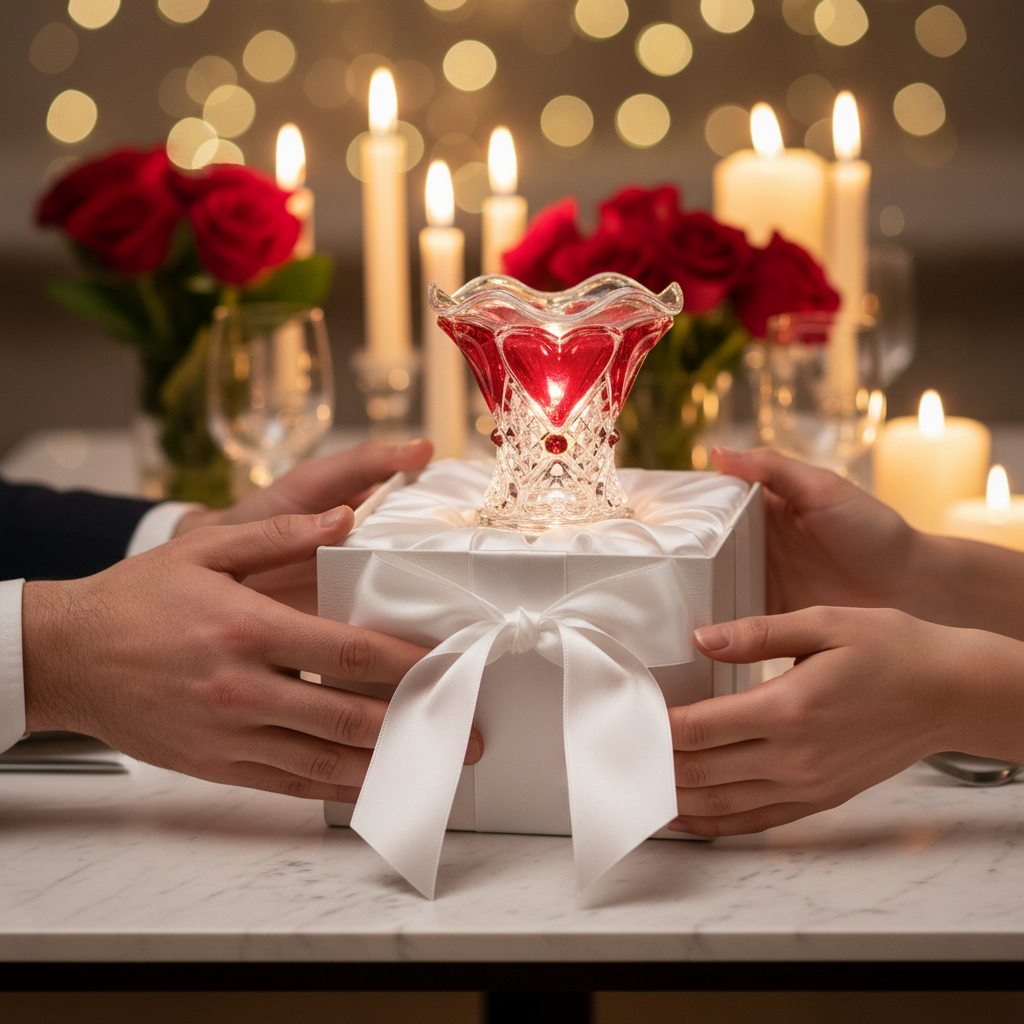 Crystal Heart Warmer - Romantic Gift Scene