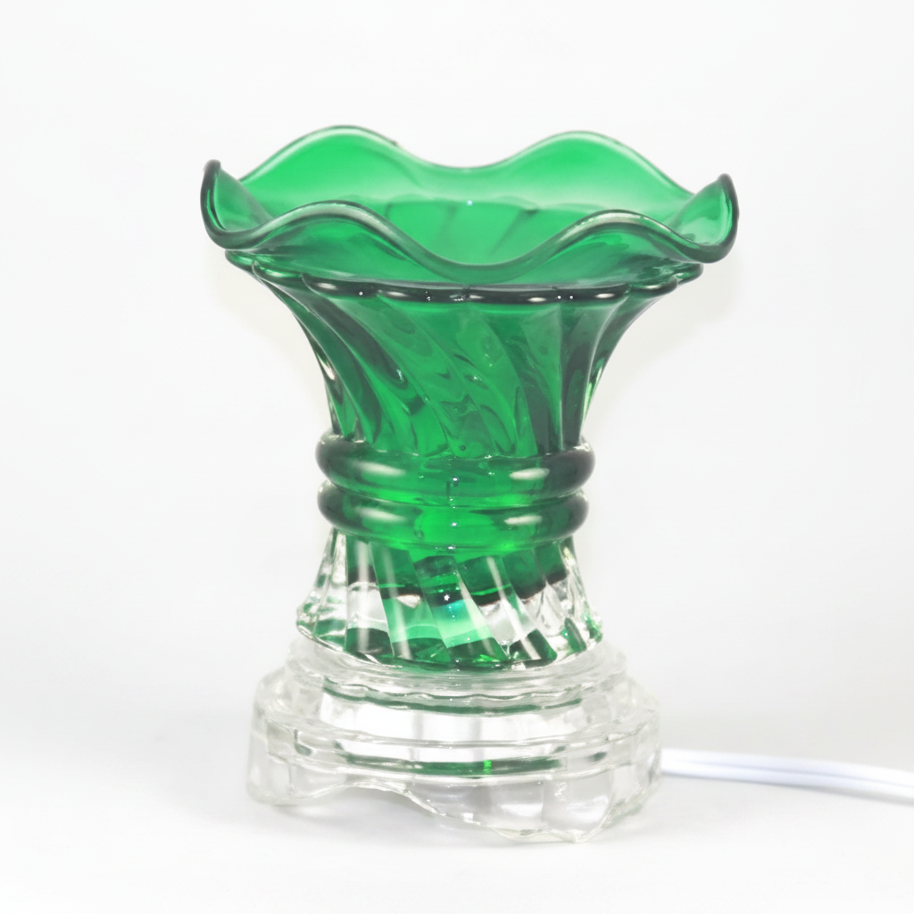 Green Crystal Glow Electric Oil Warmer