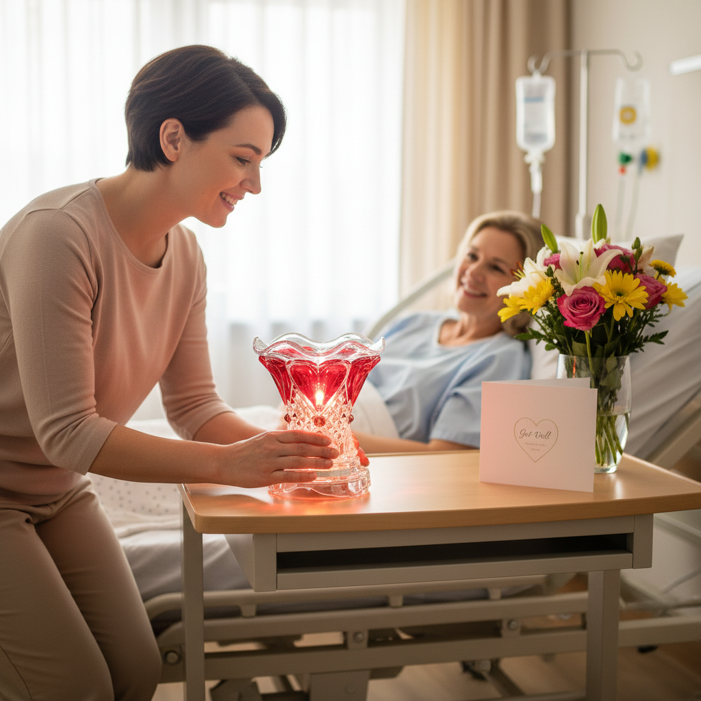 Crystal Heart Warmer - Hospital Gift Scene
