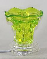 Dark Green Crystal Tulip Glass Fragrance Oil Warmer