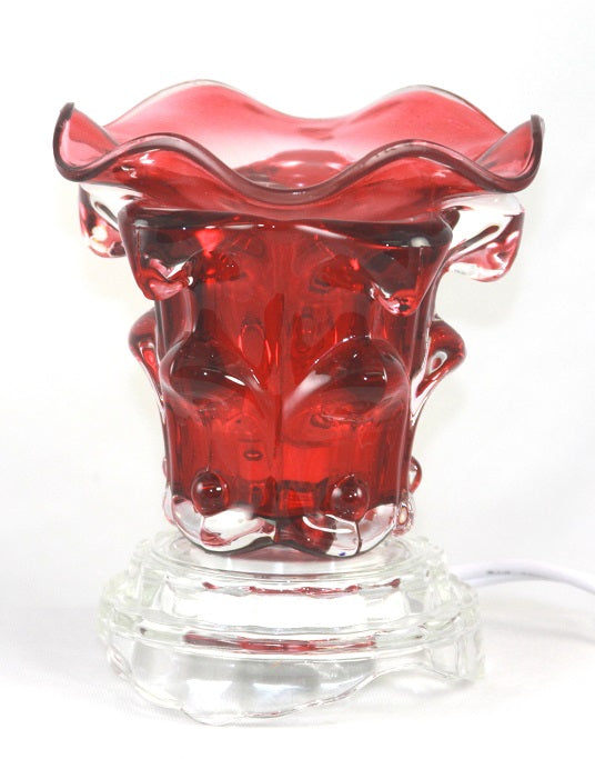 Red Crystal Tulip Glass Fragrance Oil Warmer