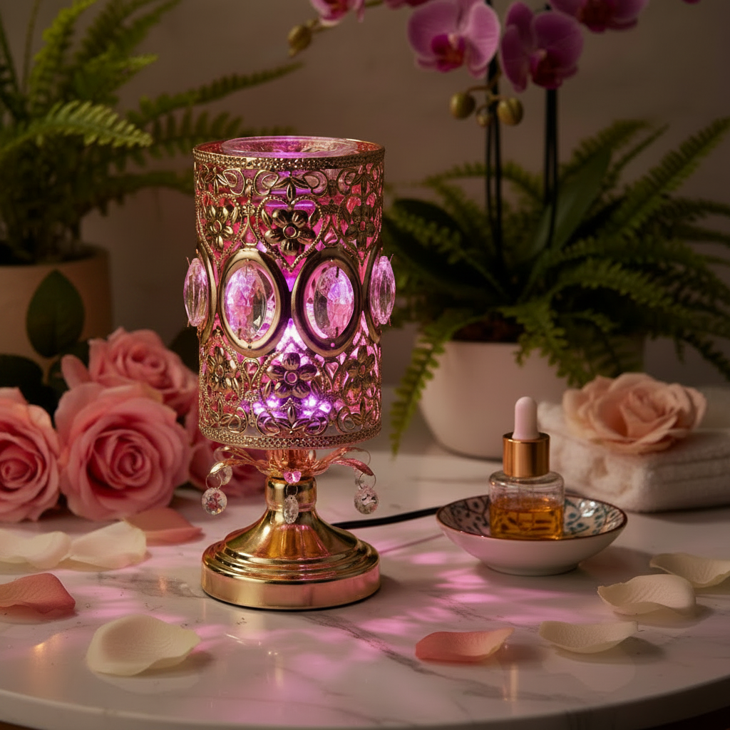 Pink Crystal LED Warmer Scene No Candles