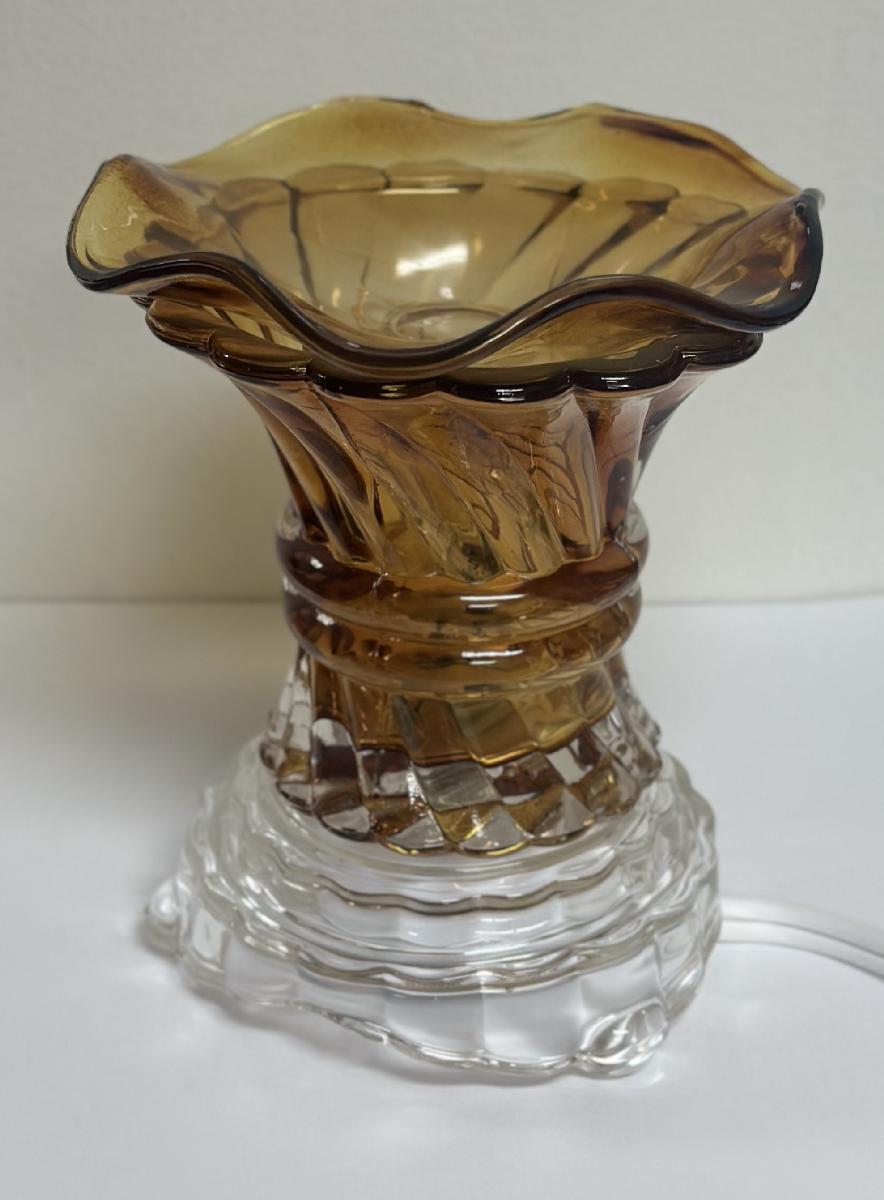 Crystal Glass Electric Fragrance Oil Warmer - Brown