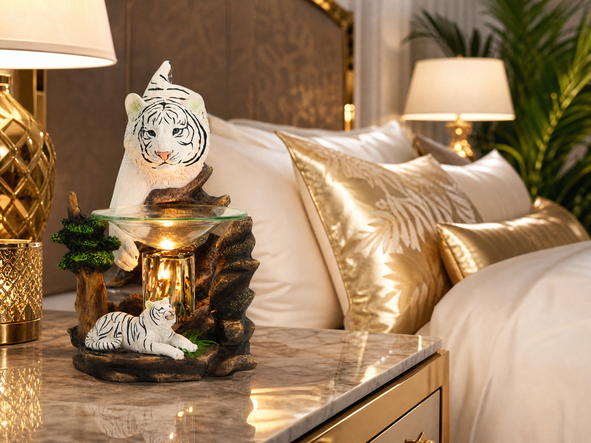 White Tigers Poly-Resin Oil Warmer