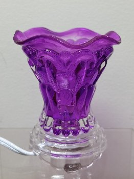 Amethyst Purple Diamond-Cut Crystal Glass Fragrance Oil Warmer