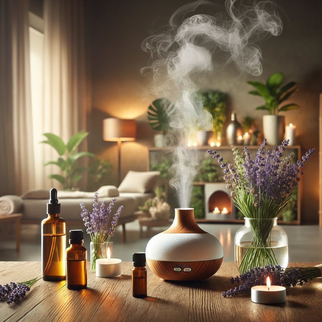 Horizontal Light Wood Aroma Diffuser – 200ml | 7 Color LED | 1H 3H 6H Timer