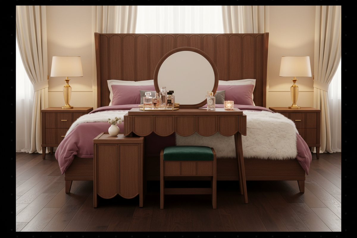 Walnut Vanity - Grand Bedroom, Vanity as Star