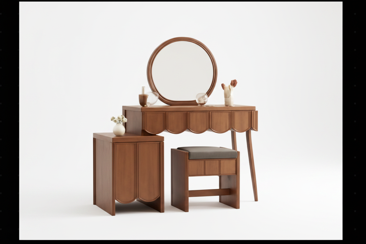 Walnut Vanity - Pure White Studio