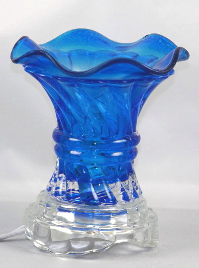 Crystal Glass Electric Fragrance Oil Warmer - Blue