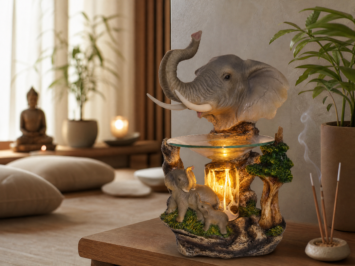 Elephants Poly-Resin Oil Warmer
