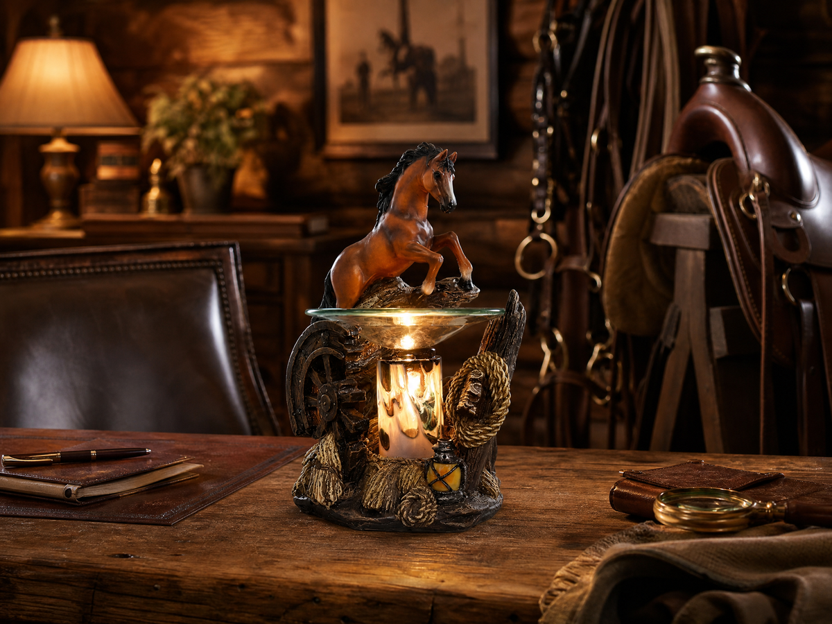 Brown Horse Poly-Resin Oil Warmer