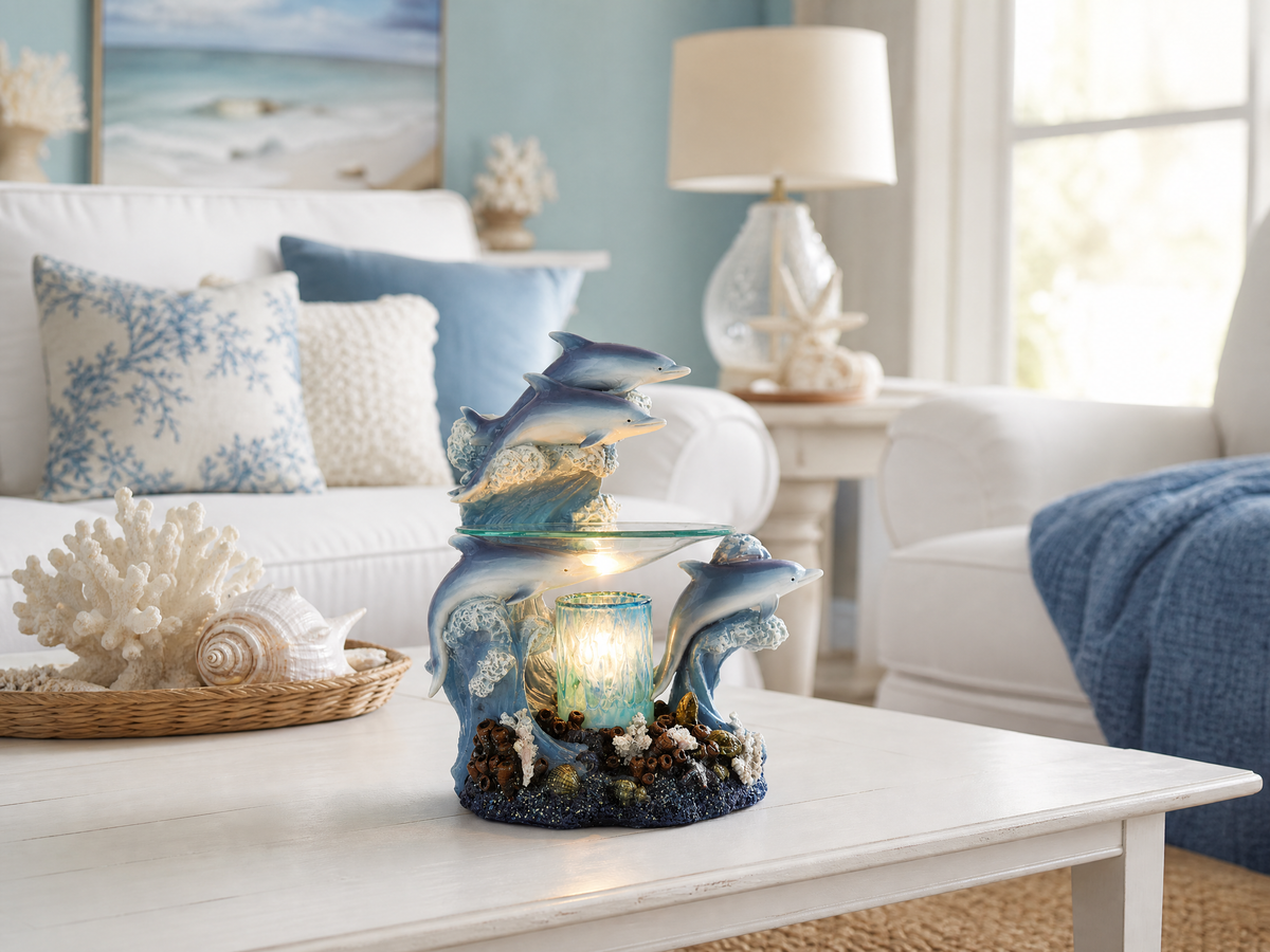 Dolphins Poly-Resin Oil Warmer